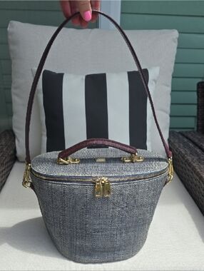 Dolce & Gabbana Blue Raffia Bucket Bag